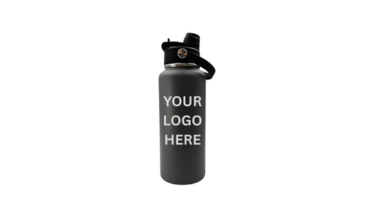 32 oz Insulated Stainless Steel Sport Water Bottle with Sip Straw, Chug Spout & Custom Laser Engraving - Rust Belt Customz