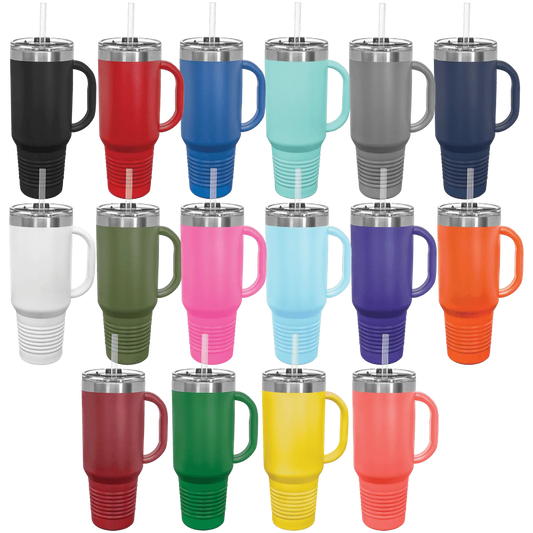 40 oz custom Engraved with handle - Rust Belt Customz