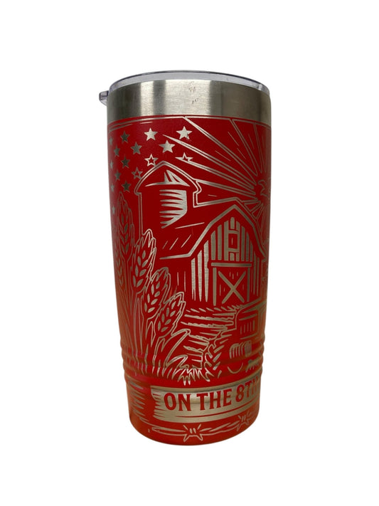 On the 8th Day God Made a Farmer 20 oz Full Wrap Tumbler – Custom Engraved Gift for Farmers & Ag Life - Rust Belt Customz
