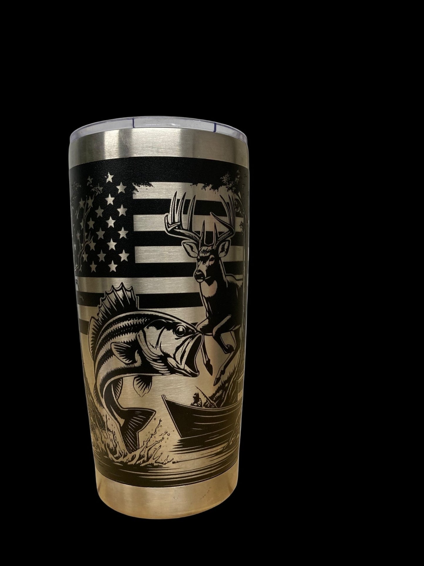 Deer & Fish Full Wrap 20 oz Tumbler – Custom Engraved Drinkware for Hunters & Fishermen | Rust Belt Customz - Rust Belt Customz