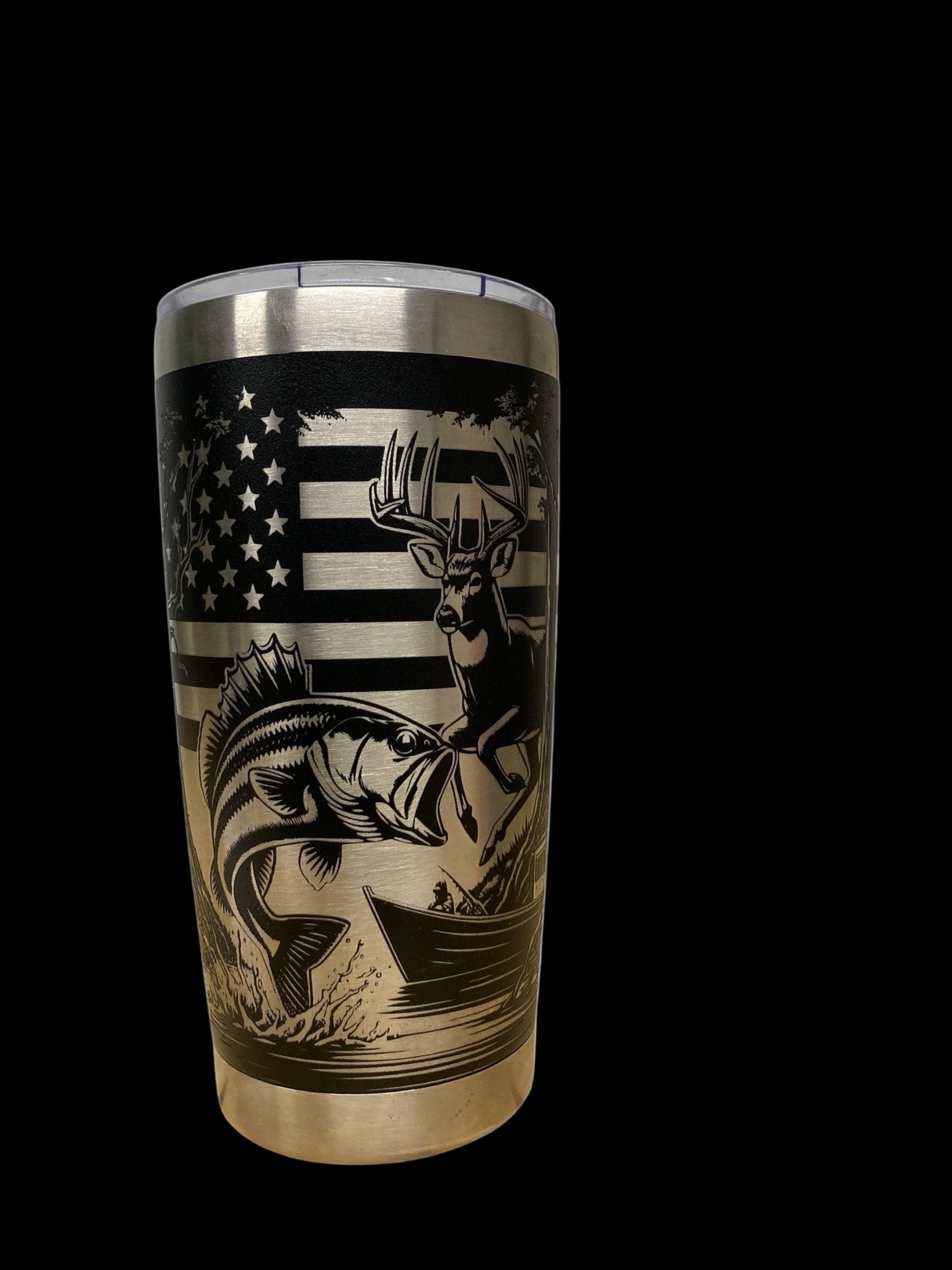 Deer & Fish Full Wrap 20 oz Tumbler – Custom Engraved Drinkware for Hunters & Fishermen | Rust Belt Customz - Rust Belt Customz