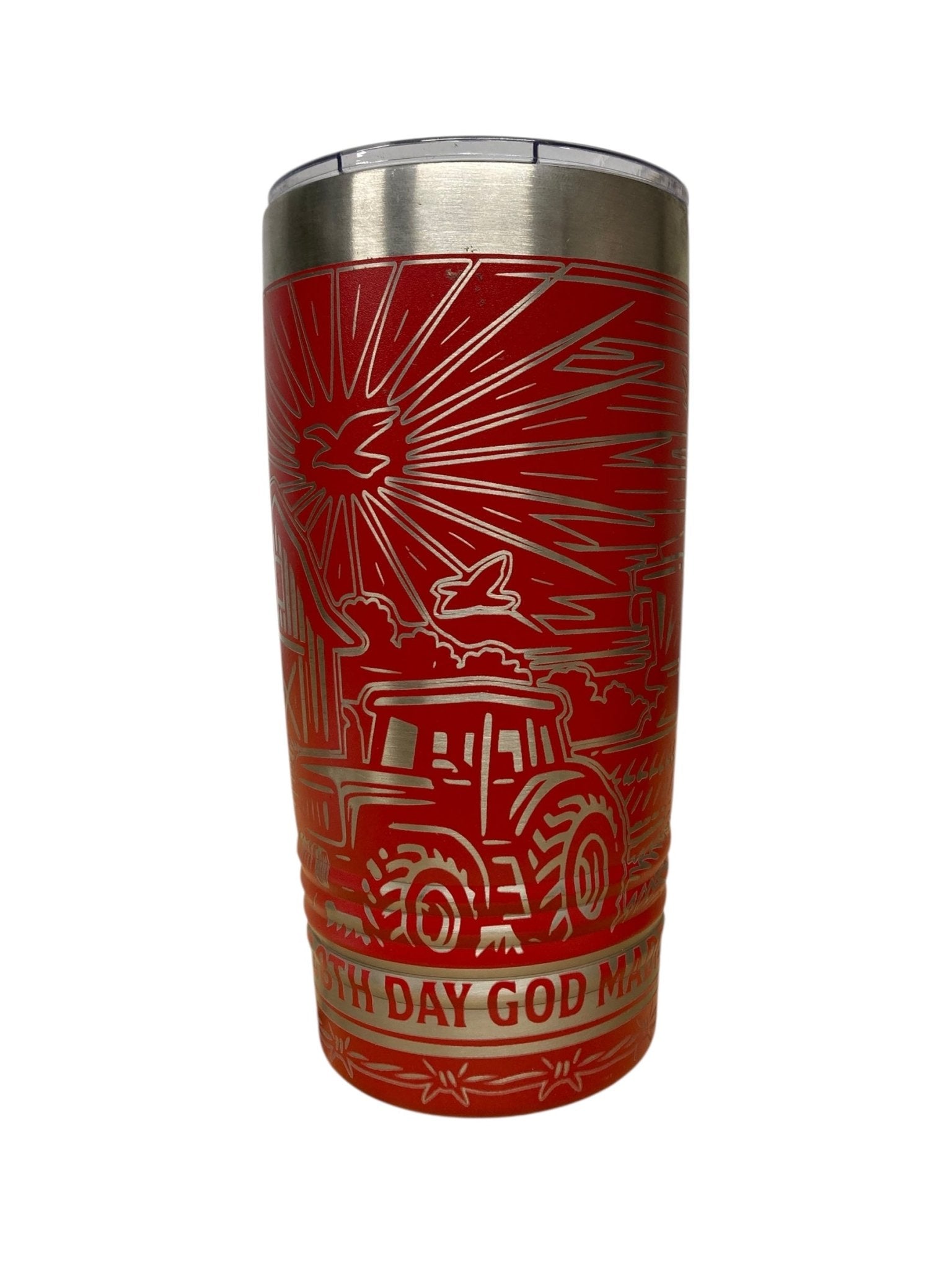 On the 8th Day God Made a Farmer 20 oz Full Wrap Tumbler – Custom Engraved Gift for Farmers & Ag Life - Rust Belt Customz