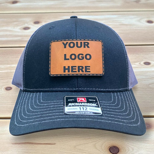 Custom Laser‑Engraved Leather Patch Hats  - Rust Belt Customz