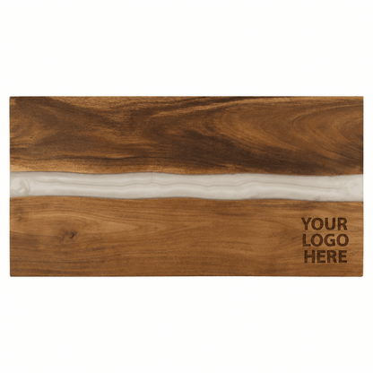 Personalized Acacia & Resin Charcuterie Board — 18″ × 9″ - Rust Belt Customz
