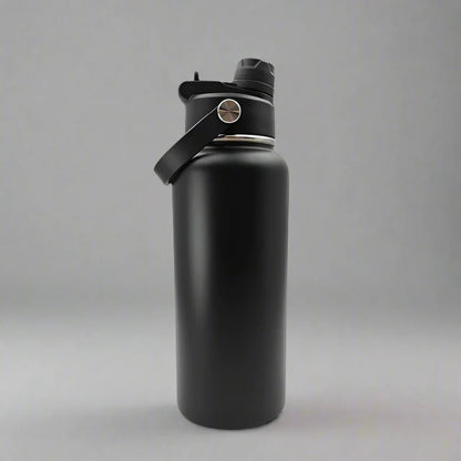 32 oz Insulated Stainless Steel Sport Water Bottle with Sip Straw, Chug Spout & Custom Laser Engraving - Rust Belt Customz