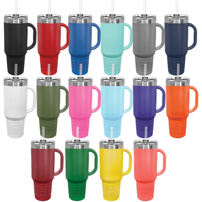 40 oz  custom Engraved with handle - Rust Belt Customz