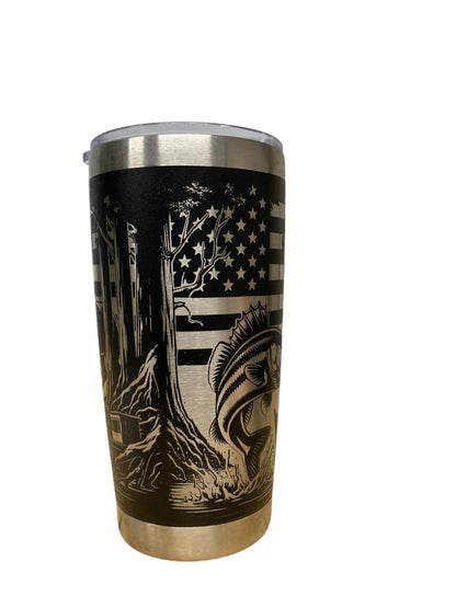 Deer & Fish Full Wrap 20 oz Tumbler – Custom Engraved Drinkware for Hunters & Fishermen | Rust Belt Customz - Rust Belt Customz