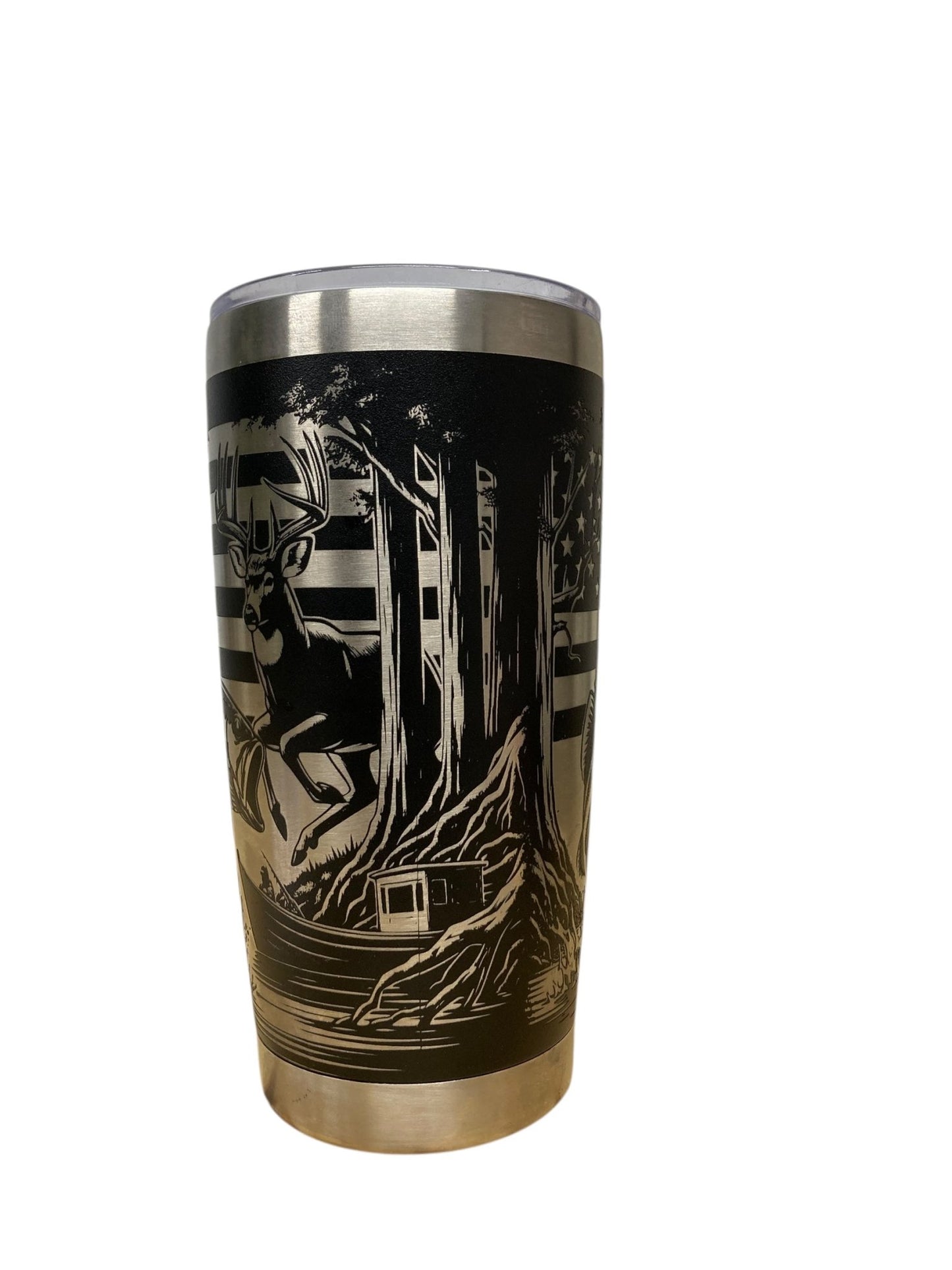 Deer & Fish Full Wrap 20 oz Tumbler – Custom Engraved Drinkware for Hunters & Fishermen | Rust Belt Customz - Rust Belt Customz
