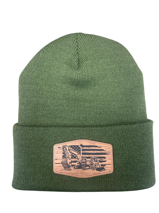 American Flag Excavator and Skidsteer Beanie