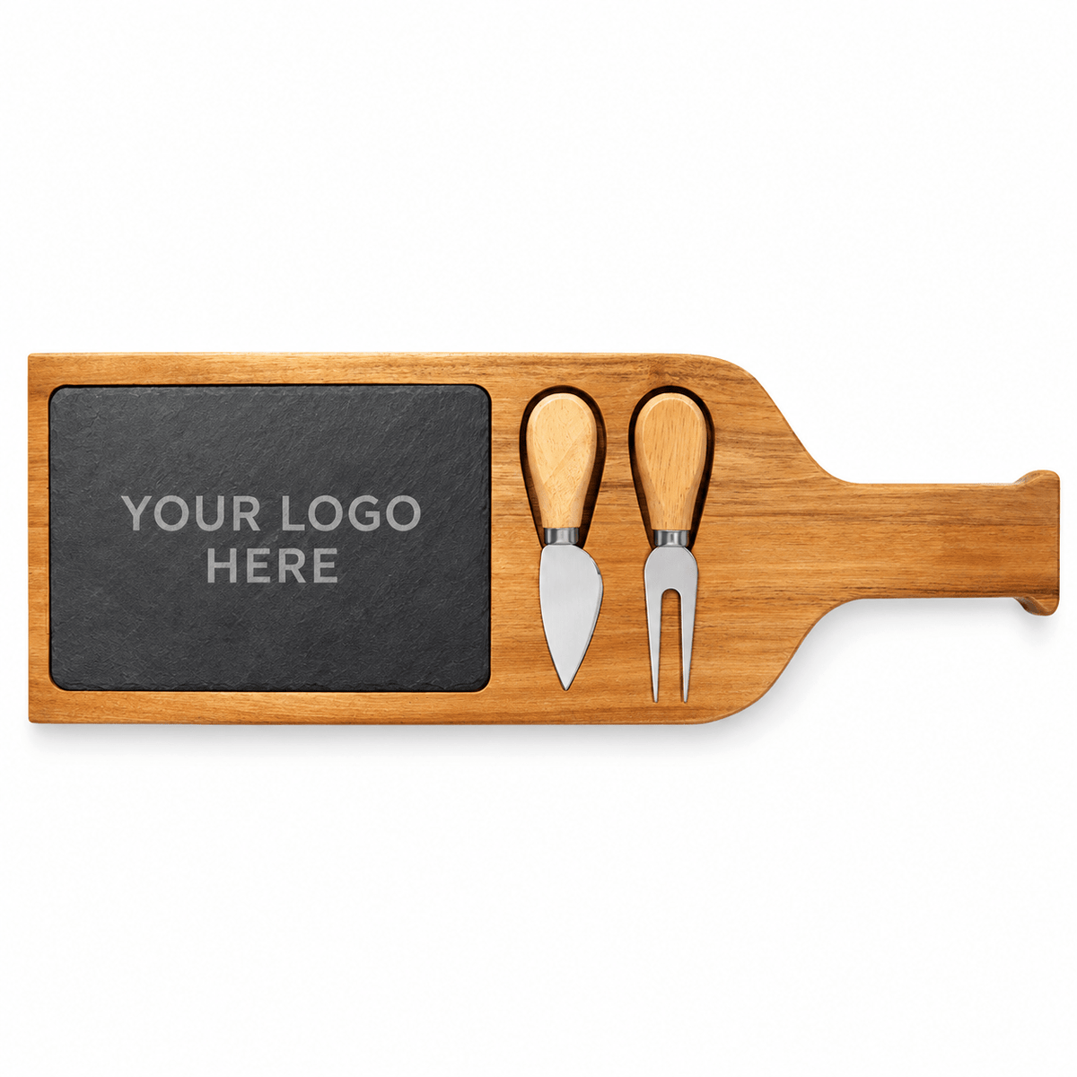 Custom Engraved Acacia & Slate Serving Board with Tools - Rust Belt Customz