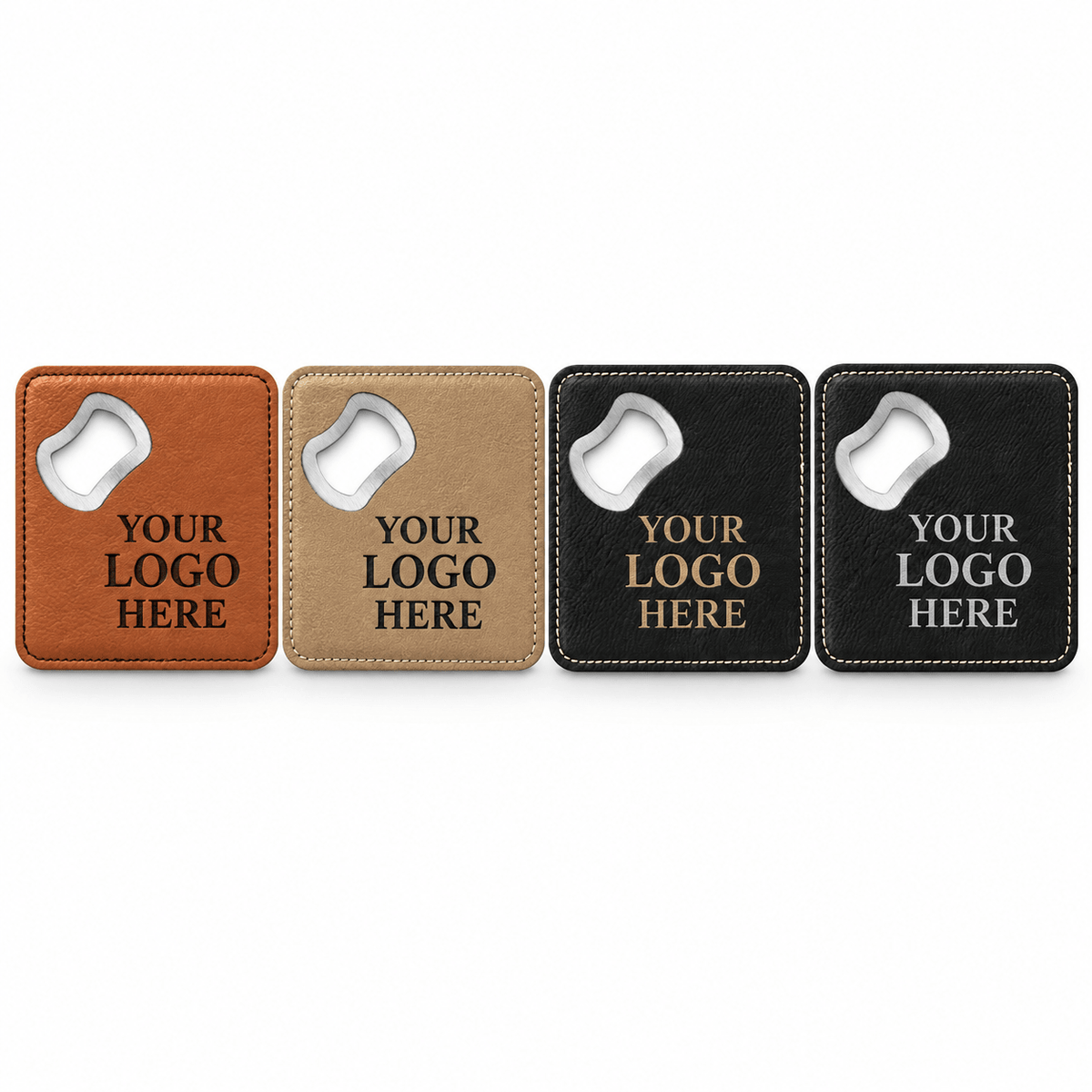 Custom Engraved Leatherette Bottle Opener Coasters - Rust Belt Customz