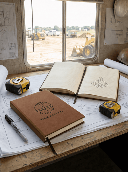 Custom Engraved Leatherette Journal | Upload Your Logo - Rust Belt Customz