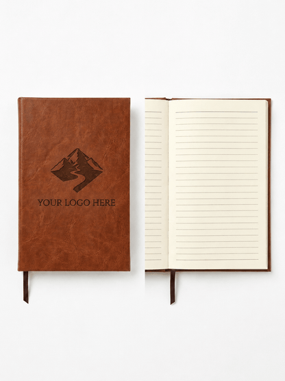Custom Engraved Leatherette Journal | Upload Your Logo - Rust Belt Customz
