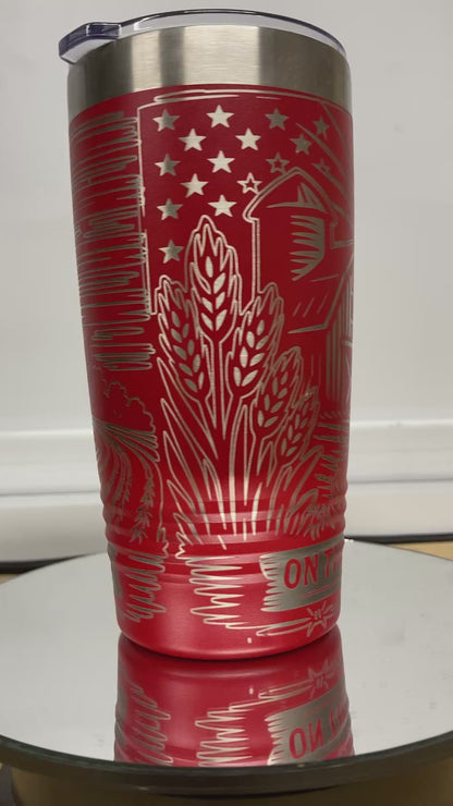 On the 8th Day God Made a Farmer 20 oz Full Wrap Tumbler – Custom Engraved Gift for Farmers & Ag Life