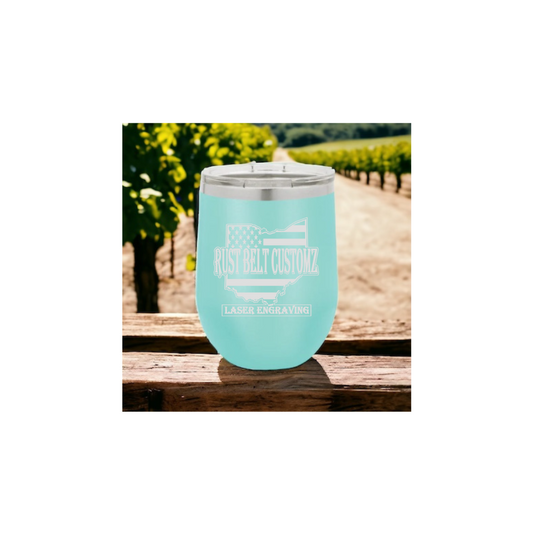 12 oz Custom Engraved Wine Tumbler